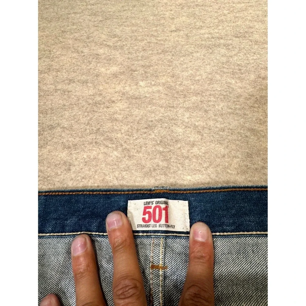 Levis 501 Original Fit Jeans Men 36x32 Blue Denim Cotton Button Fly Straight Leg